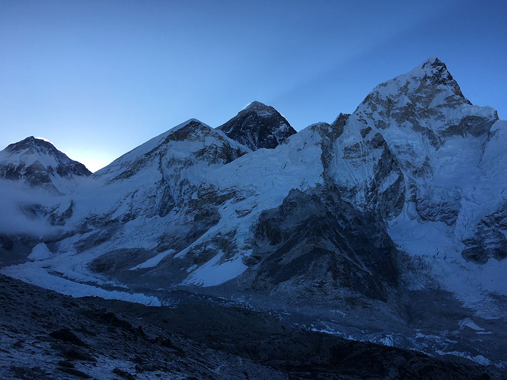 The black coloured peak is Everest